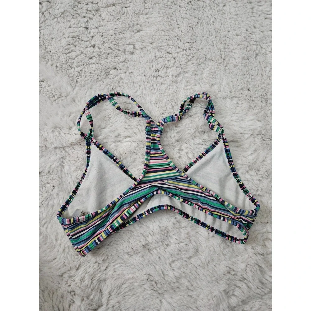 Ella Moss Multi-Color Striped Racerback Bikini Set Swimsuit Size 14 Tween Beach